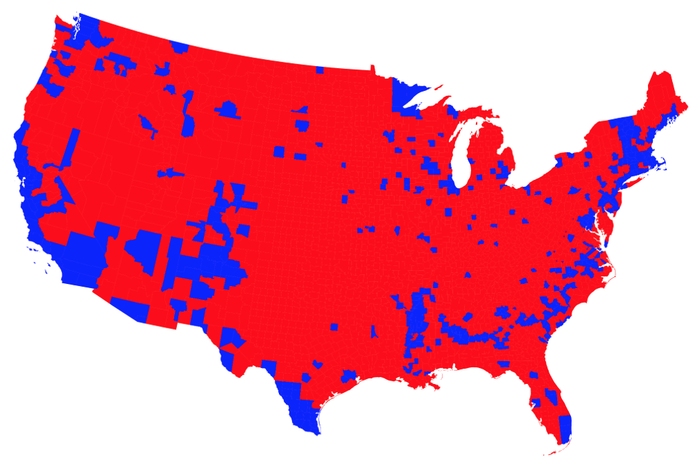 Electoral Map by County 2016